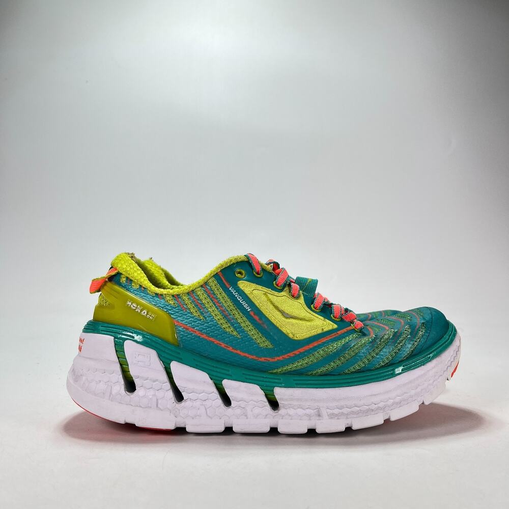 HOKA Vanquish Green Teal Running Shoes Sneakers 1007869 AANCR Women's Size 6.5